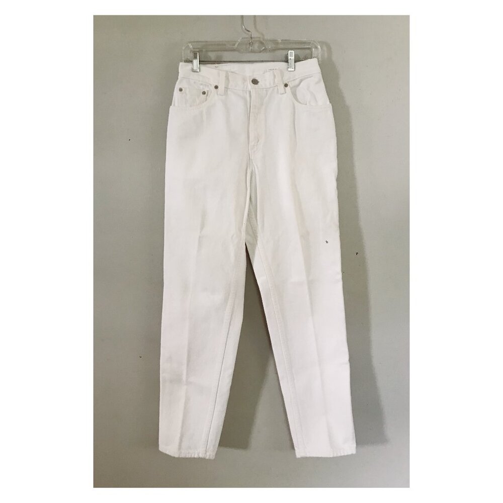 VTG Levi's White 550 Jeans Sz 8 Misses Made in USA Red Teg Relaxed Tapered